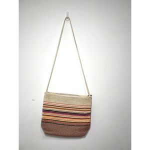 Stone Mountain woven fabric striped‎ crossbody purse